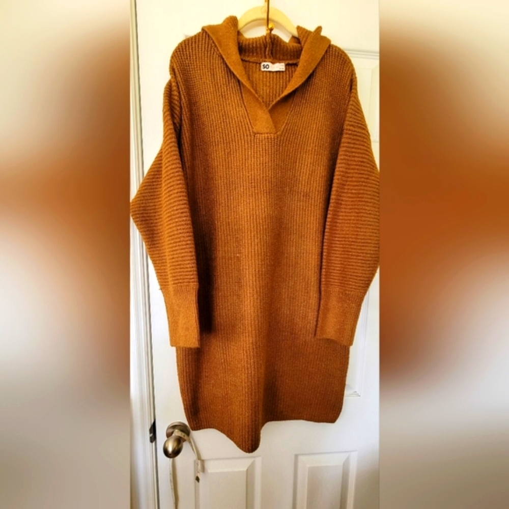 NWOT  S O Goods For Life sweater dress with hood. Color Burnt-Orange Size XXL.